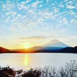 富士山と朝日の写真