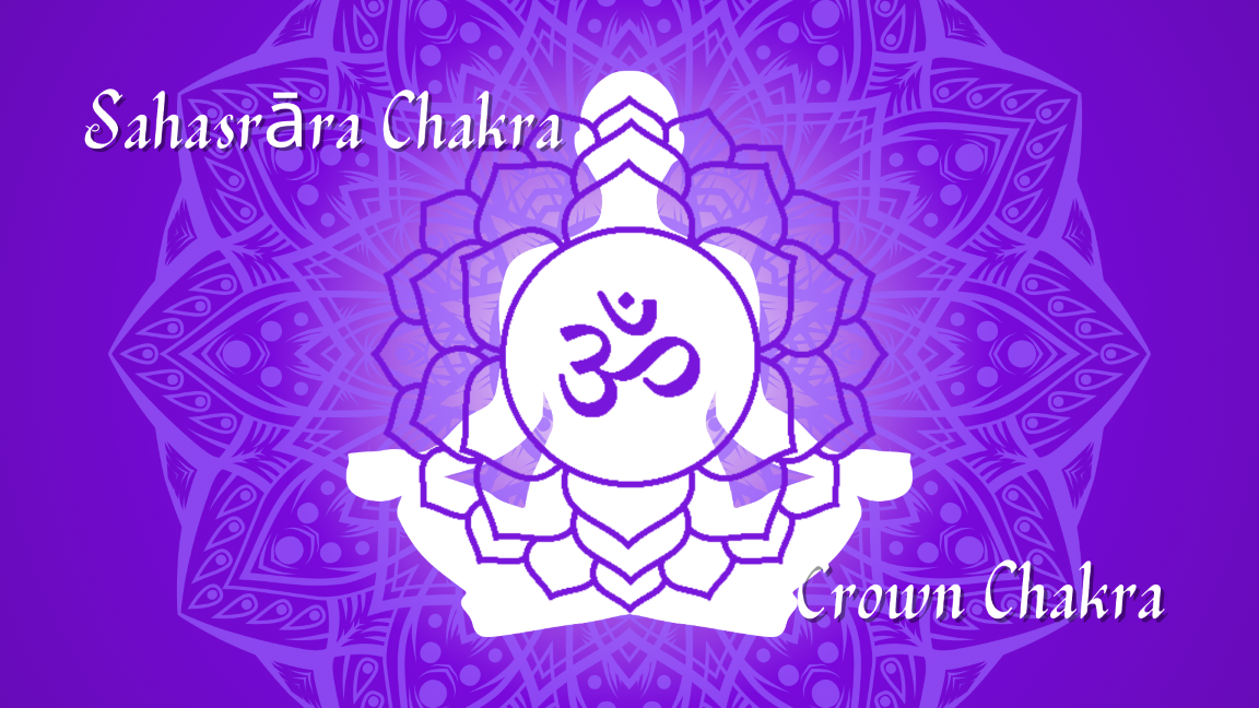 第７チャクラに共鳴するバイオレットと梵字を合わせた画像